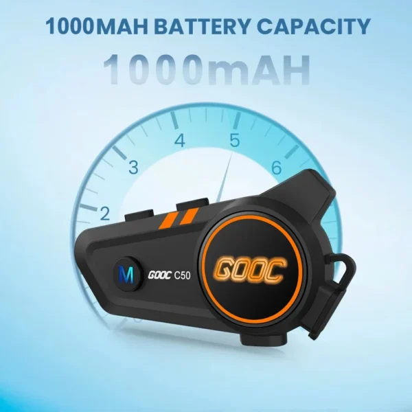 Intercom C50 sans fil pour casque moto, écouteur haut-parleur & réduction du bruit