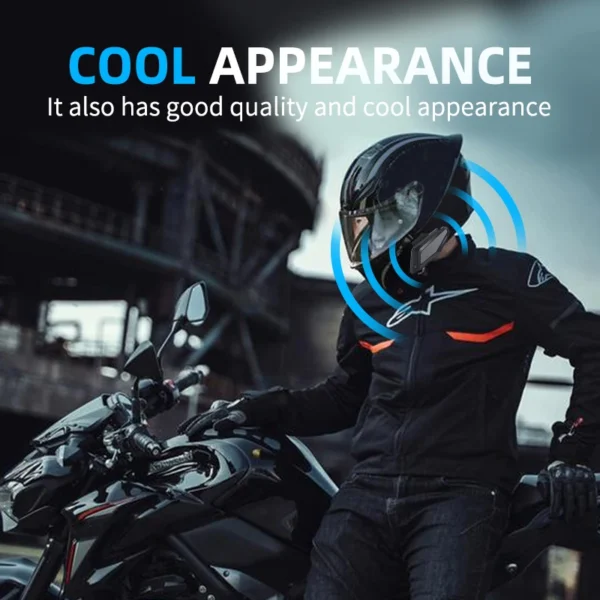 Intercom GR de Moto Design sobre Bluetooth - Étanche, Réduction de Bruit, Appels Mains Libres & Musique