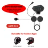 kf-S5195b89d9cfb4a25b243efe4ab0f01b4N Intercom BT12 Bluetooth en stéréo pour moto, casque sans fil, mains libres, micro, lecteur de musique