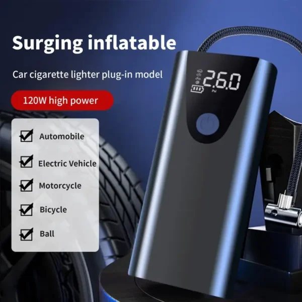 Pompe à Air Portable pour Pneus de Voiture - Haute Précision, Polyvalente avec Écran Numérique