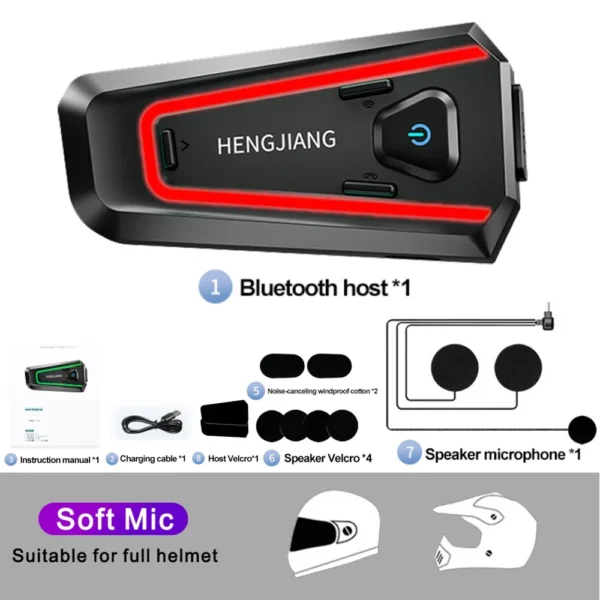 kf-S763906514c5740109984b0d653da869eQ Intercom AGT Couleur Rouge – Étanche, Bluetooth, Réduction de Bruit, Lumières LED, Mains Libres, Musique