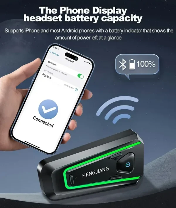 kf-S97cb8446ee14409fa4874bad5baf2dfc6 Intercom AGT Couleur Rouge – Étanche, Bluetooth, Réduction de Bruit, Lumières LED, Mains Libres, Musique