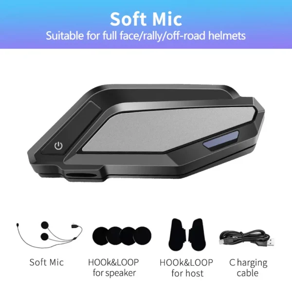 Intercom GR de Moto Design sobre Bluetooth - Étanche, Réduction de Bruit, Appels Mains Libres & Musique