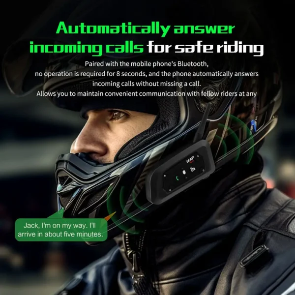 Intercom Bluetooth Moto EJEAS V6 PRO+ — Portée 1000m, jusqu'à 6 Motards, Étanche IP67