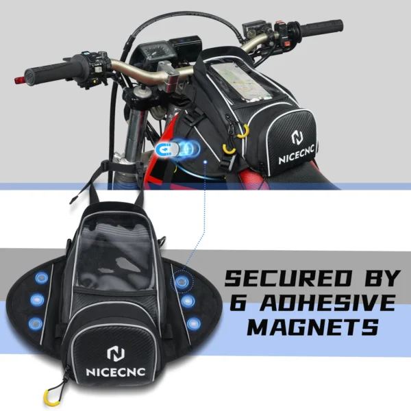 Sacoche réservoir moto avec pare-soleil anti-reflets