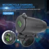 Chargeur USB Moto Étanche pour Guidon — Double Port Charge Rapide, Voltmètre Intégré, Waterproof