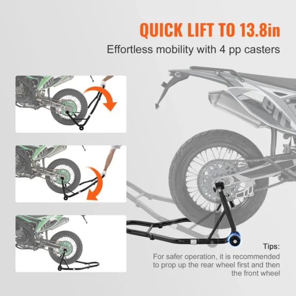 Béquille moto levage rapide jusqu'à 13,8 pouces