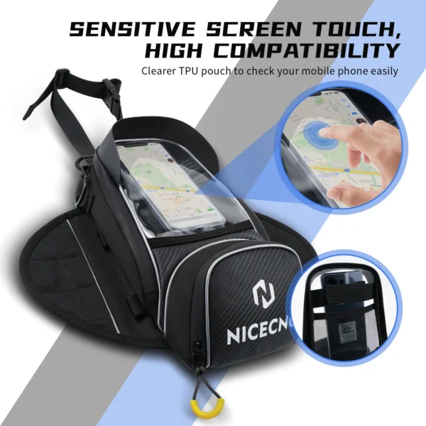 Sacoche réservoir universelle avec poche tactile téléphone