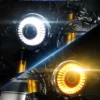 Phare LED Moto Rond 5.75" — Halo DRL & Clignotants Intégrés, Universel Café Racer
