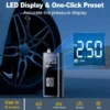 Gonfleur Sans Fil Moto & Voiture 150 PSI — Compresseur Portatif Rechargeable, Écran LCD & Arrêt Auto