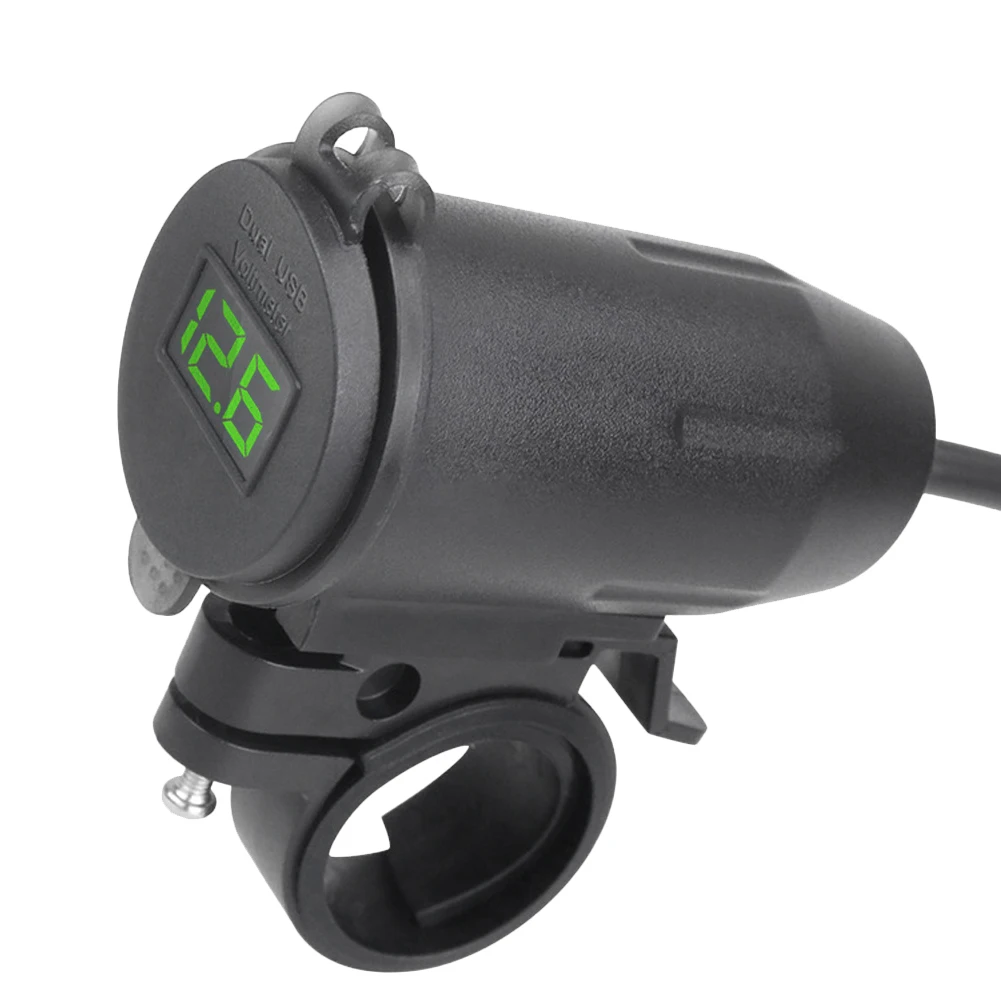 Chargeur USB Moto Étanche Guidon — Double Port Charge Rapide, Voltmètre Intégré