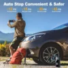 Gonfleur Sans Fil Moto & Voiture 150 PSI — Compresseur Portatif Rechargeable, Écran LCD & Arrêt Auto