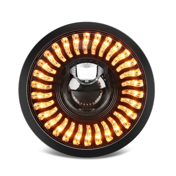Phare LED Moto Rond 5.75" — Halo DRL & Clignotants Intégrés, Universel Café Racer