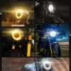 Phare LED Moto Rond 5.75" — Halo DRL & Clignotants Intégrés, Universel Café Racer